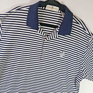 Vintage Fairway and Greene Navy Blue Striped Polo Mens XL Golf Active #829